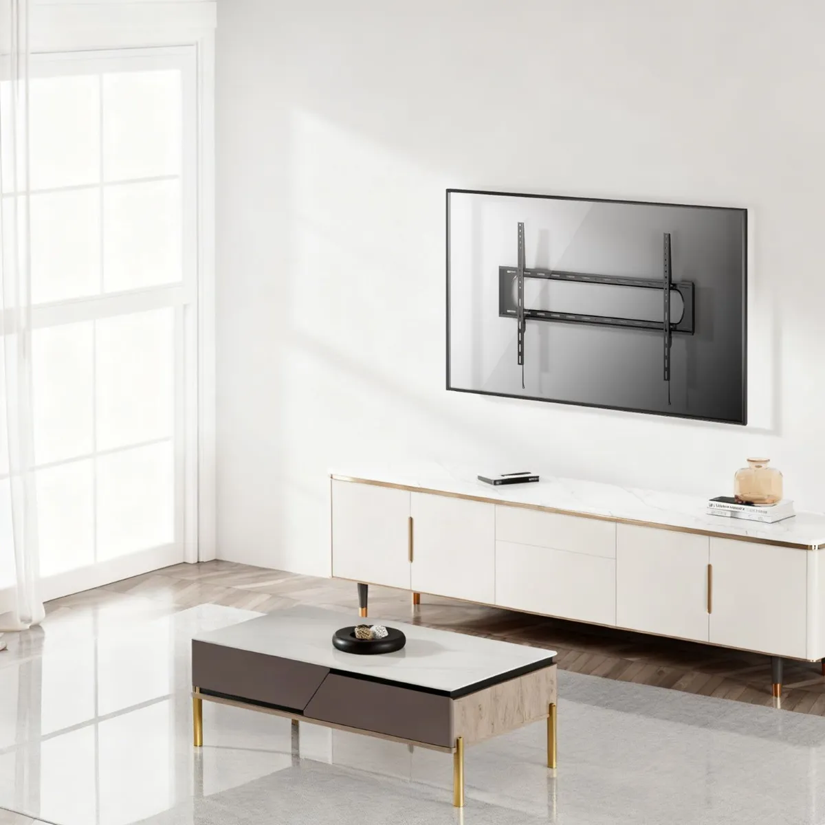BRASFORMA - Soporte para TV Grande de  Alta Carga Fijo  60" a 120"  - 120kg SBRP73-69F