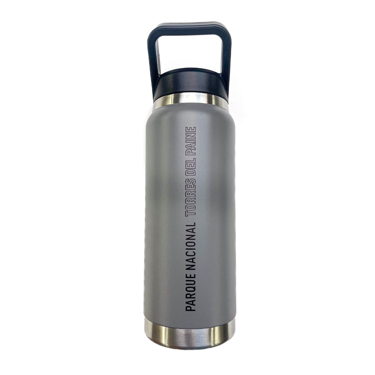 LENGA - Botella Acero Inox Aislamiento De Doble Pared 750ml - Fauna Chilena Puma Austral Gris
