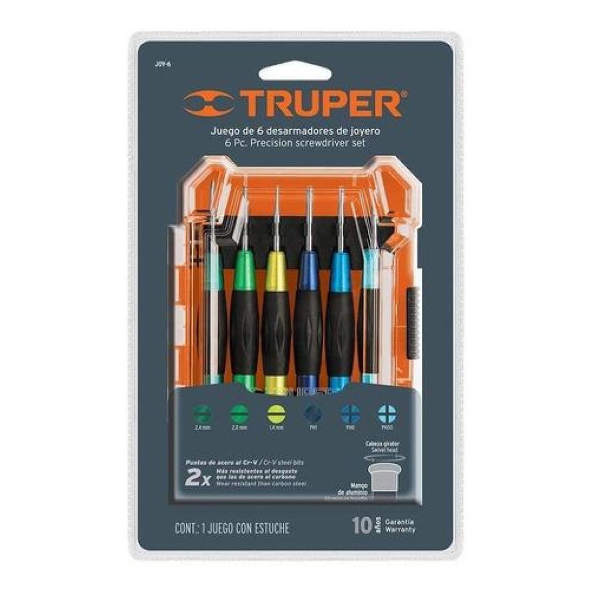 TRUPER - Juego Con Desarmadores De Precisión Joyero  6 Piezas Truper