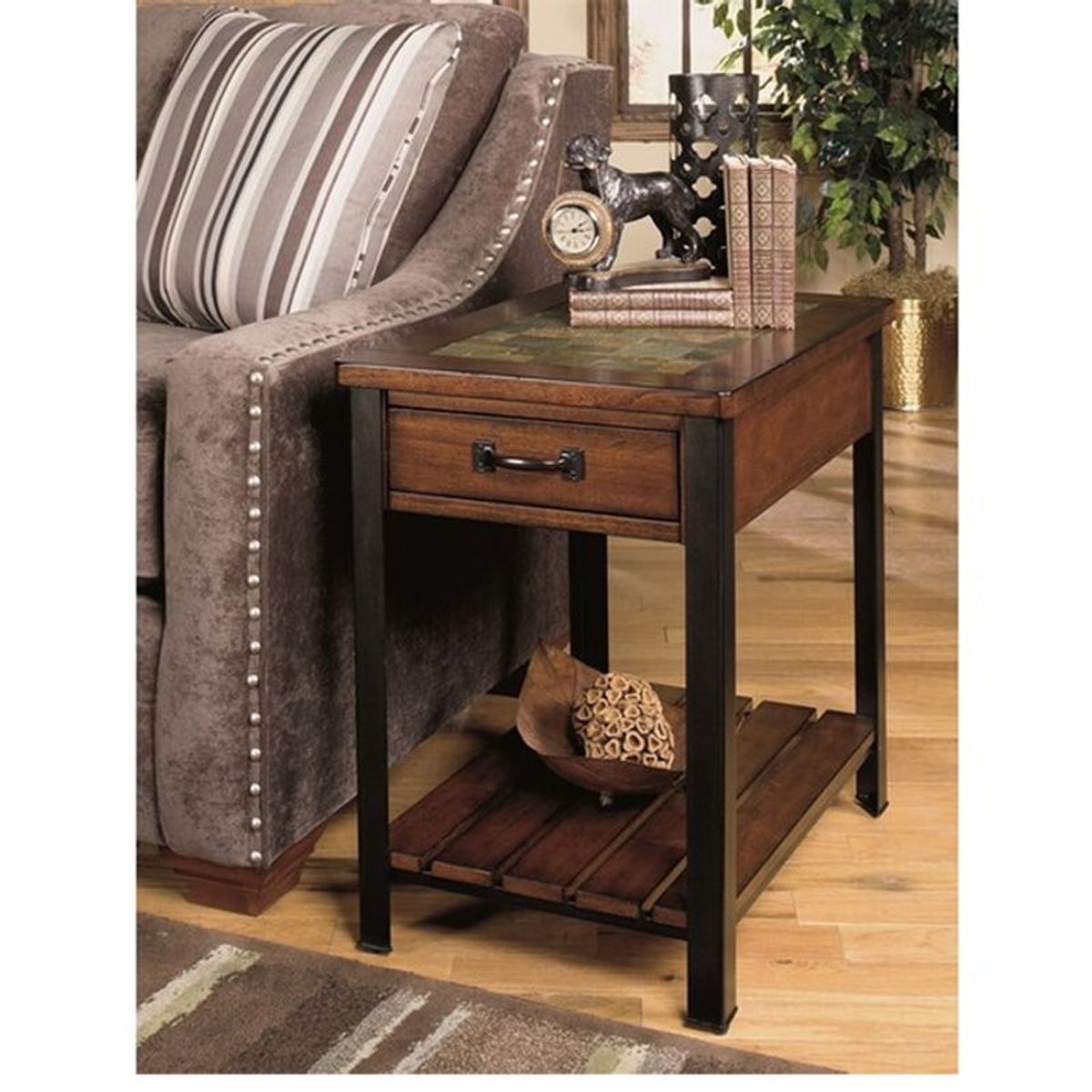 MSA MUEBLES SANTA ANA - Mesa Lateral Loft Wood