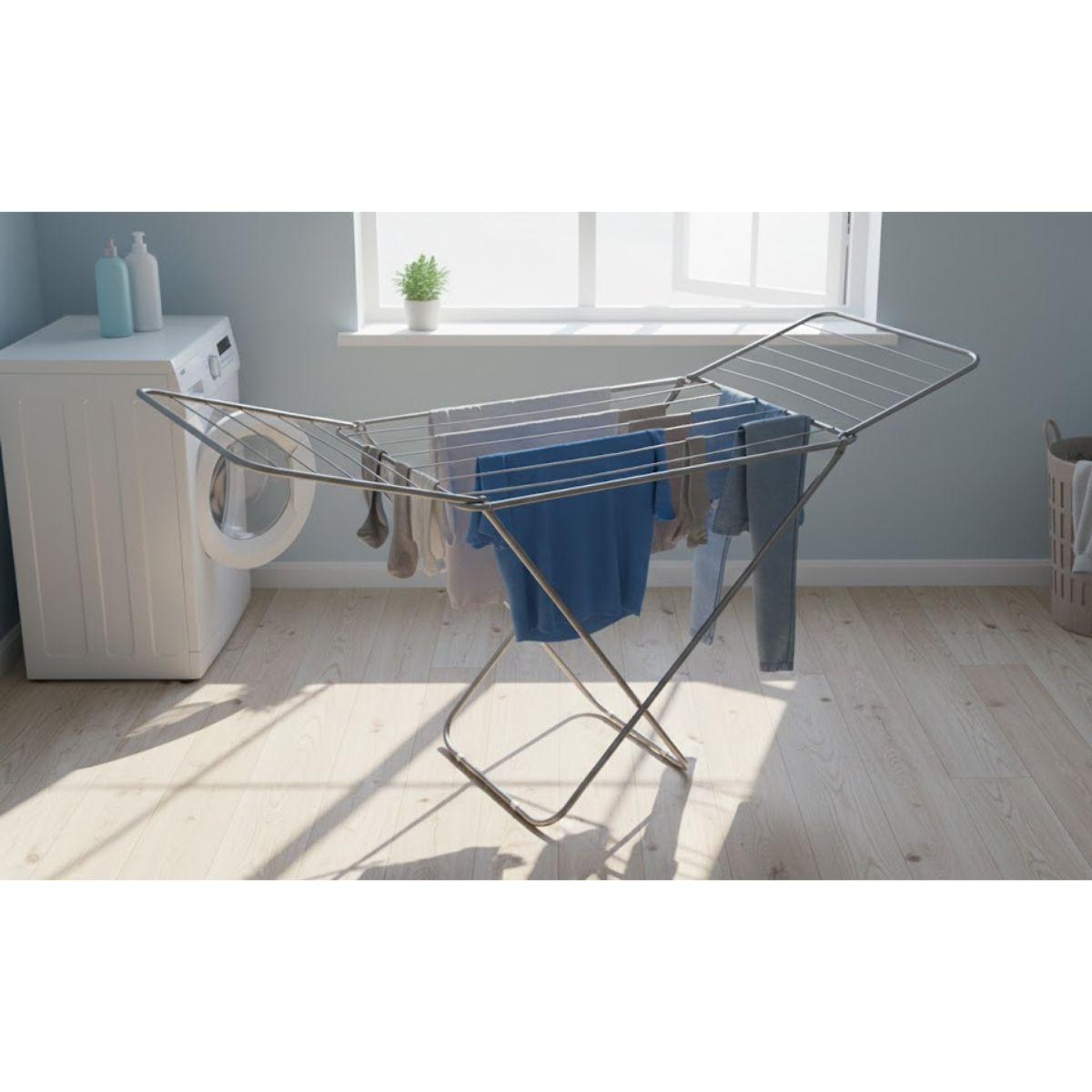 GENERICO - Tendedero de ropa plegable 180x50x102cm acero Casa Viva
