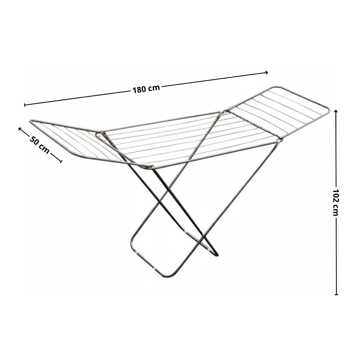 GENERICO - Tendedero de ropa plegable 180x50x102cm acero Casa Viva