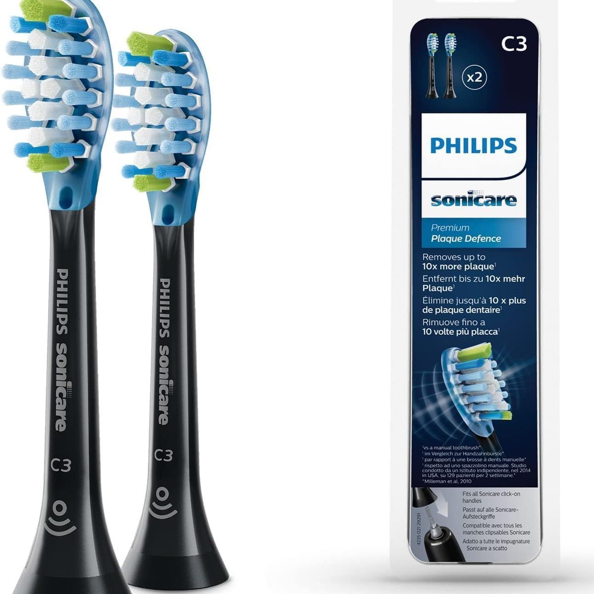 PHILIPS - Cabezales De Cepillo Philips Sonicare C3 Premium 2-en-1 x2