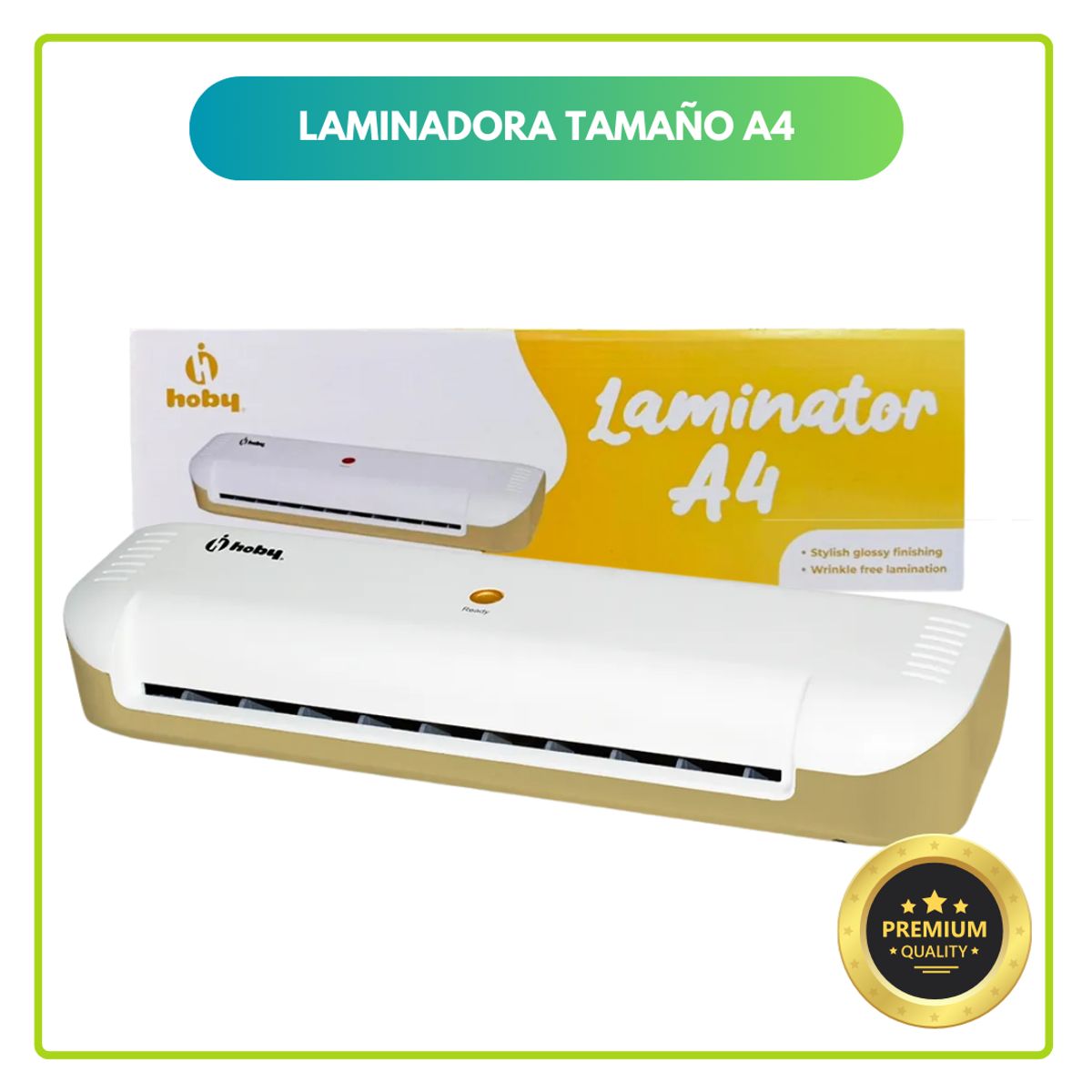 GENERICO - Plastificadora Laminadora Hoby A4 Gold