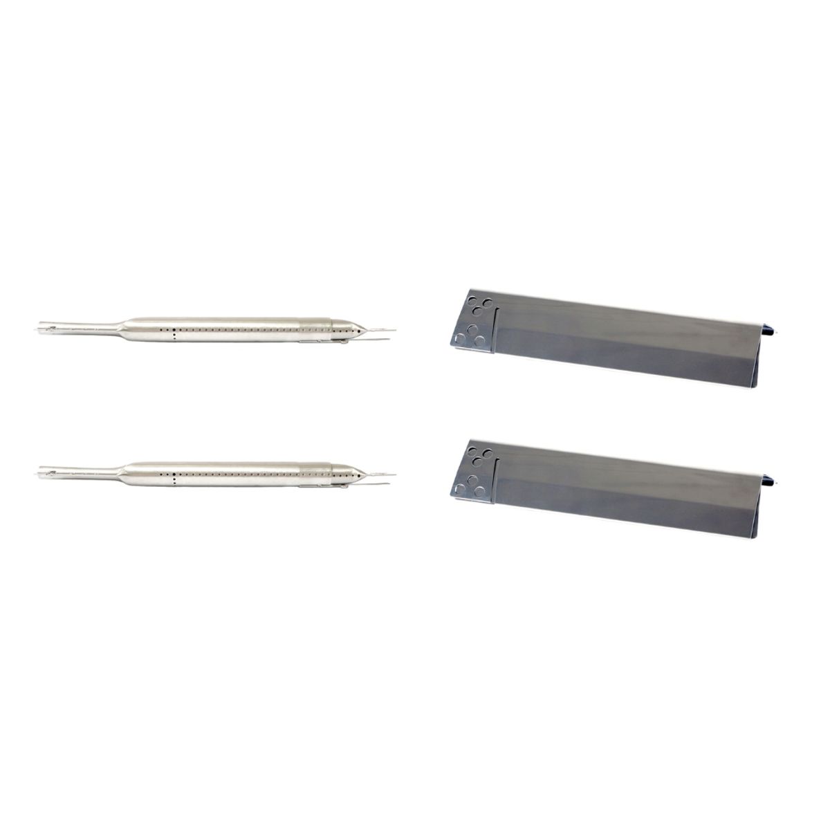 GENERICO - Kit Repuestos 2 Quemador Tubular + 2 Difusor de Llama Universal Ajustable Parrillas a Gas