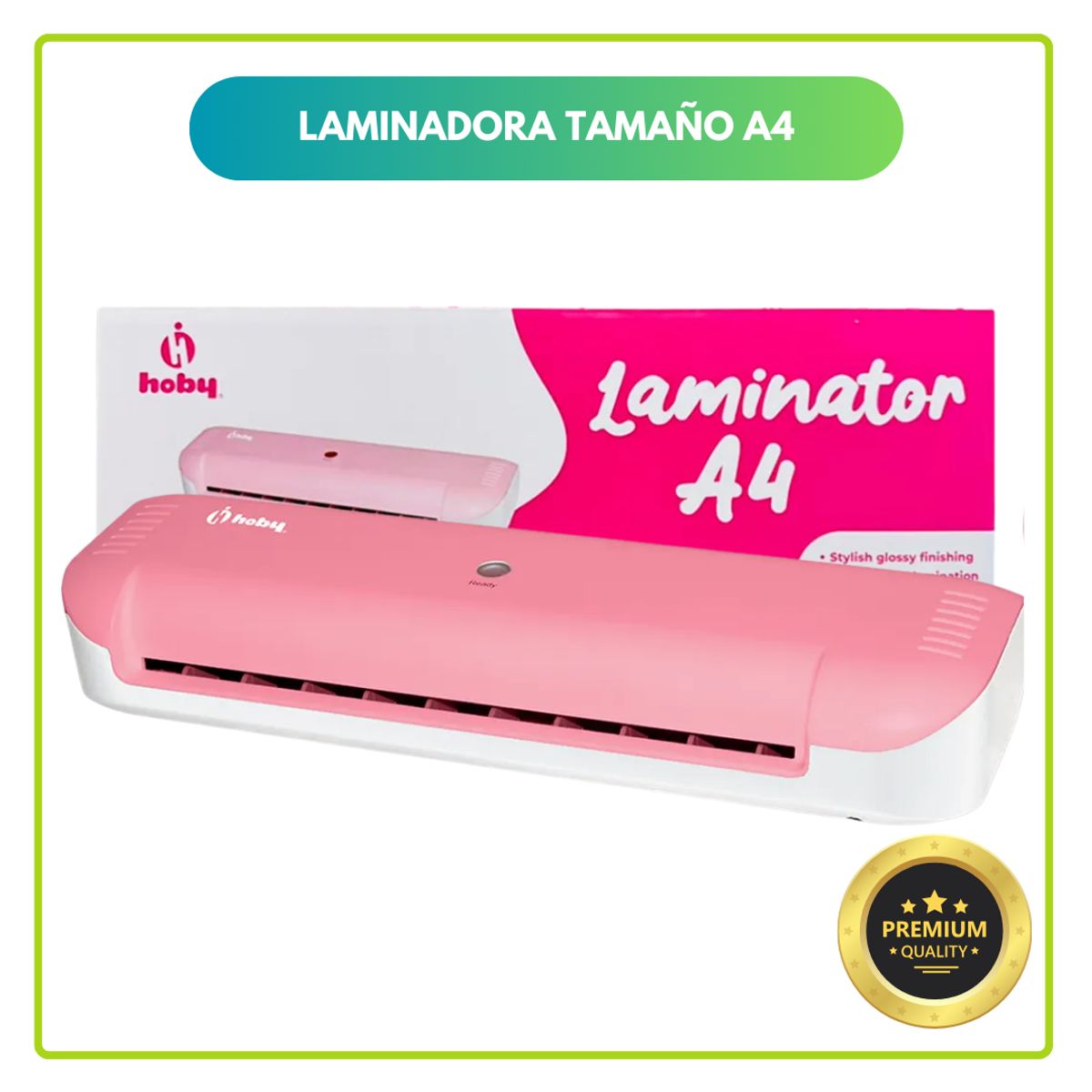 GENERICO - Plastificadora Laminadora Hoby A4 Rosada