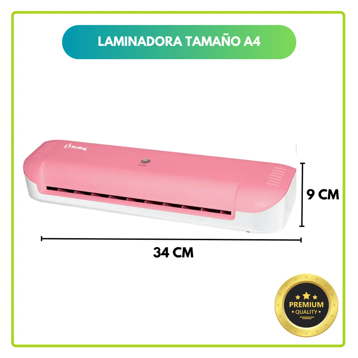 GENERICO - Plastificadora Laminadora Hoby A4 Rosada