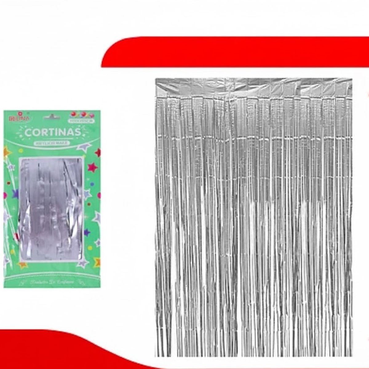 Cortina Plateada 100x200cm, marca GENERICO - Foto 2