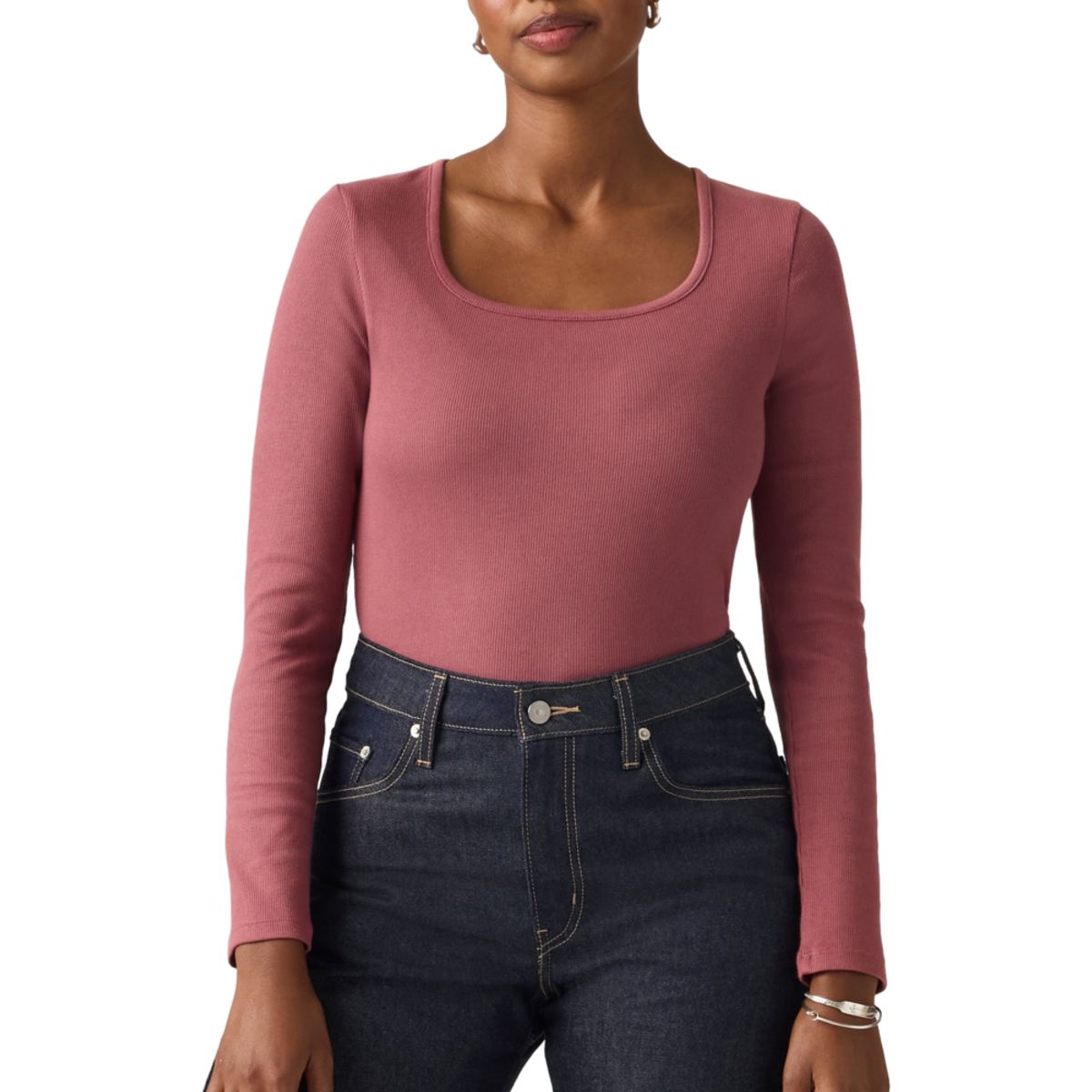 LEVIS - Polera Mujer Essential Neck Burdeo Levis
