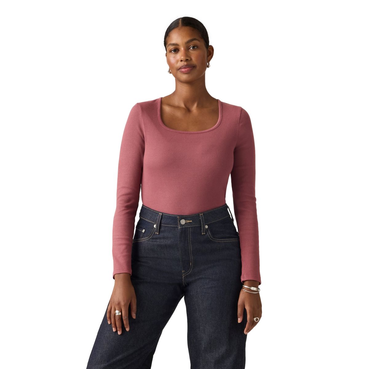 LEVIS - Polera Mujer Essential Neck Burdeo Levis