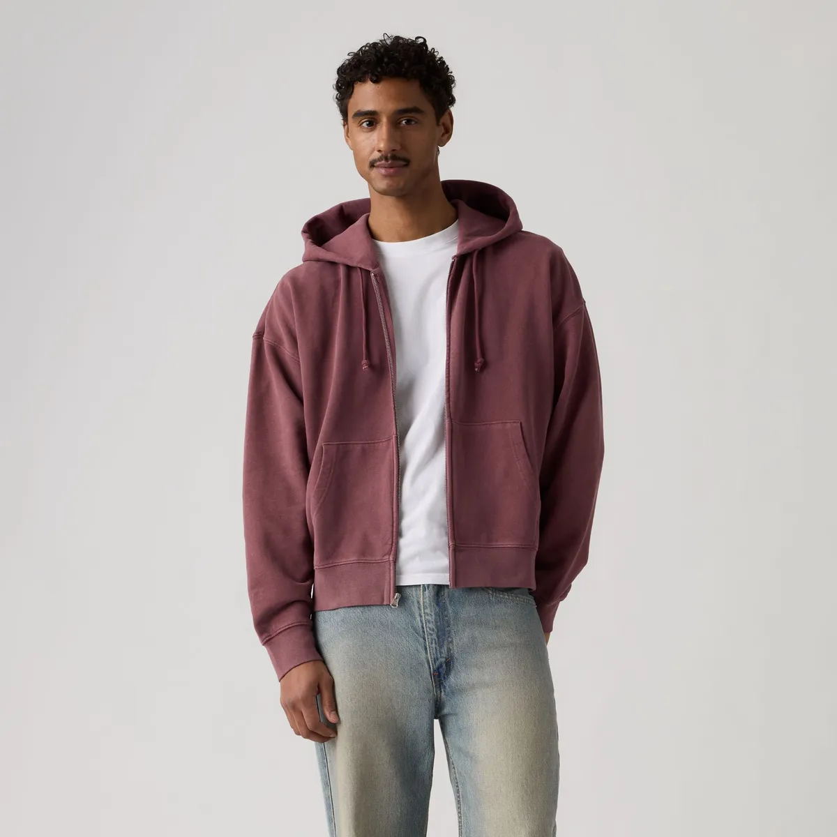 LEVIS - Polerón Hombre Hayes Cropped Full Zip Rojo Levis