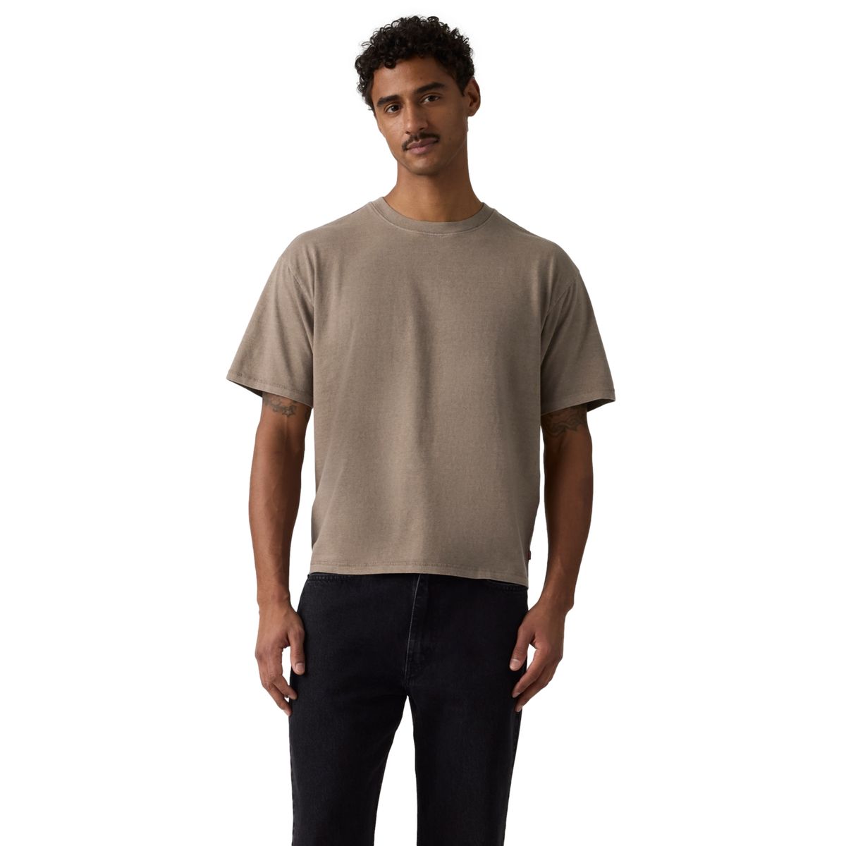 LEVIS - Polera Hombre Boxy Tee Café Levis