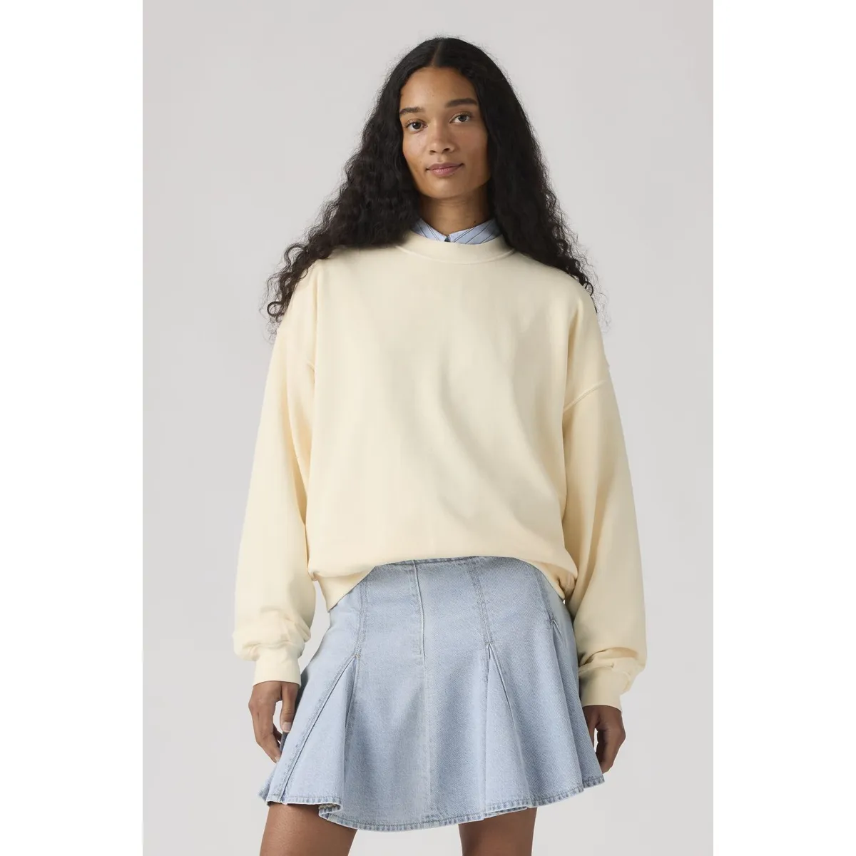 LEVIS - Polerón Mujer Vintage Boxy French Terry Beige Levis
