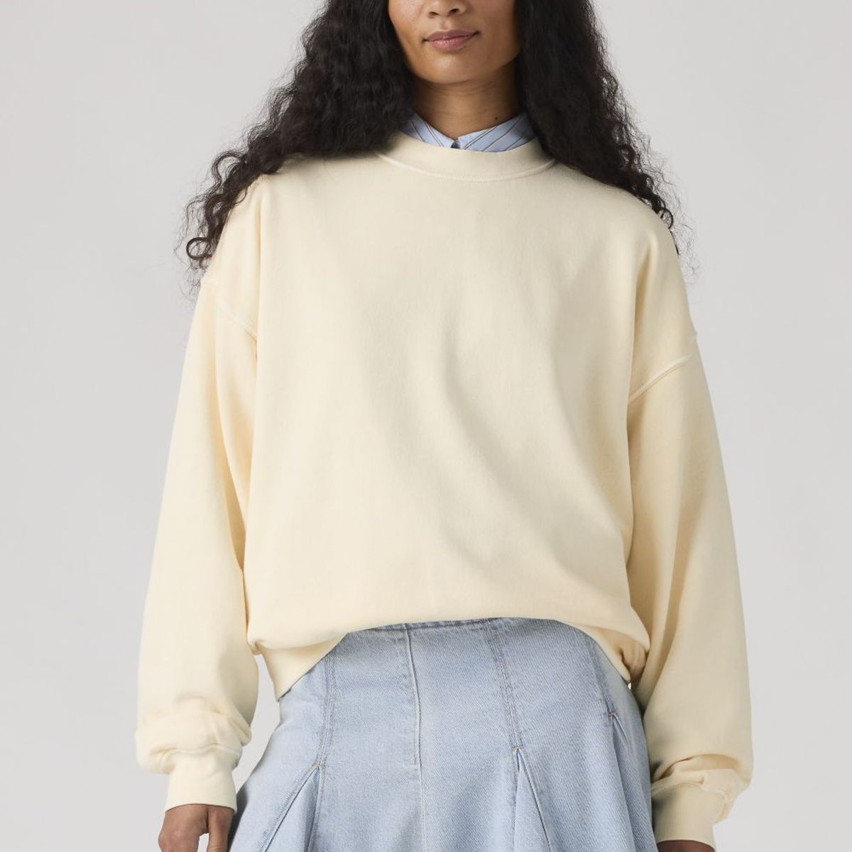 LEVIS - Polerón Mujer Vintage Boxy French Terry Beige Levis