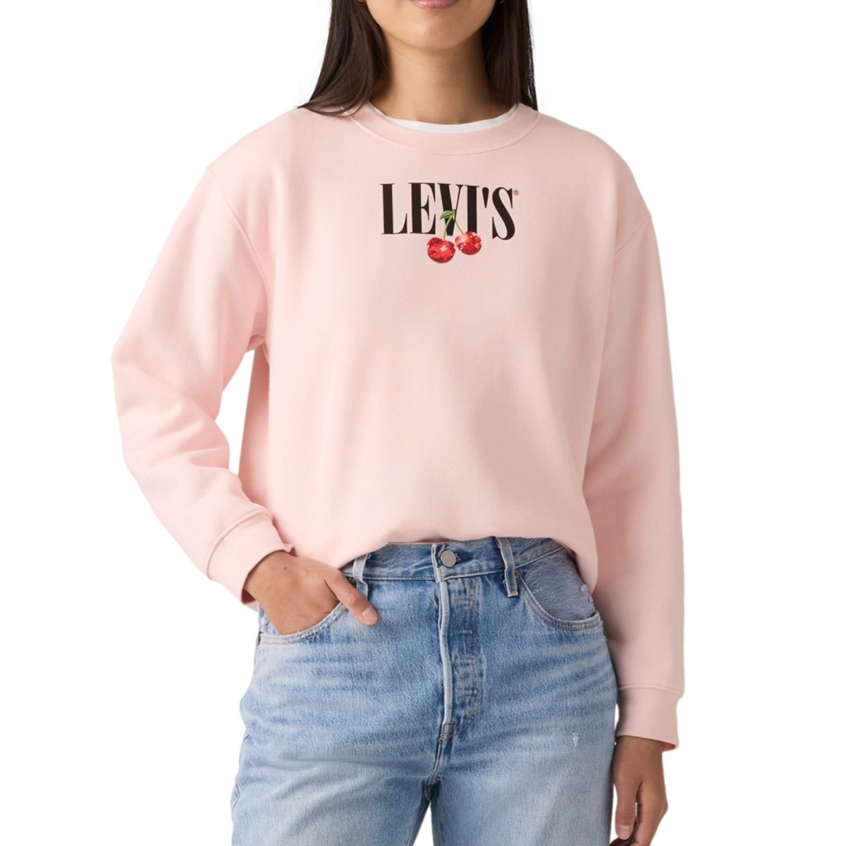 LEVIS - Polerón Mujer Gr Everyday Crew Rosado Levis
