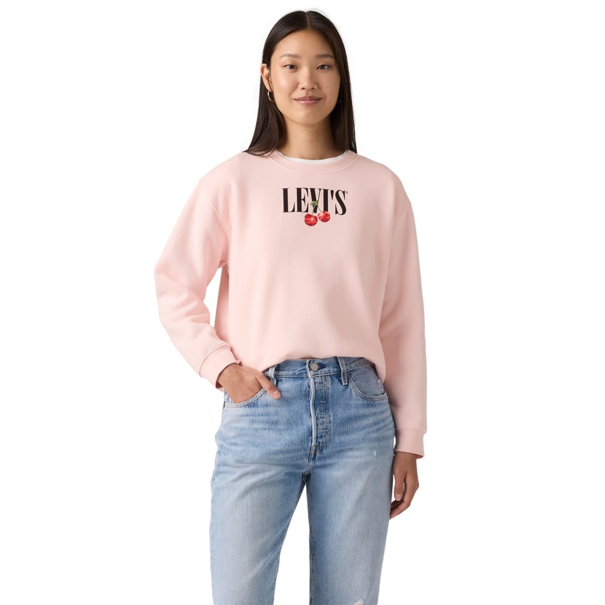 LEVIS - Polerón Mujer Gr Everyday Crew Rosado Levis