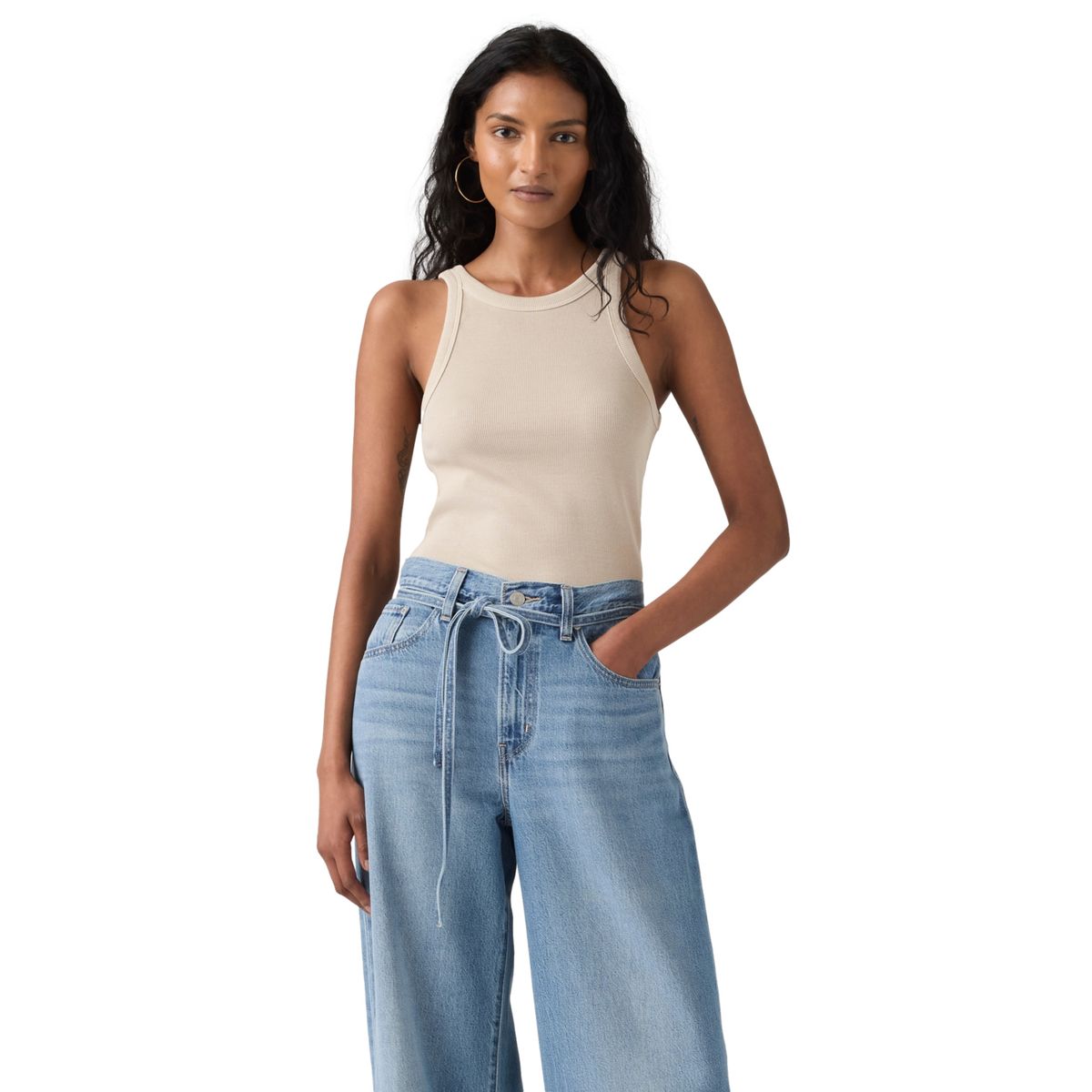 LEVIS - Polera Mujer Essential Racer Tank Gris Levis