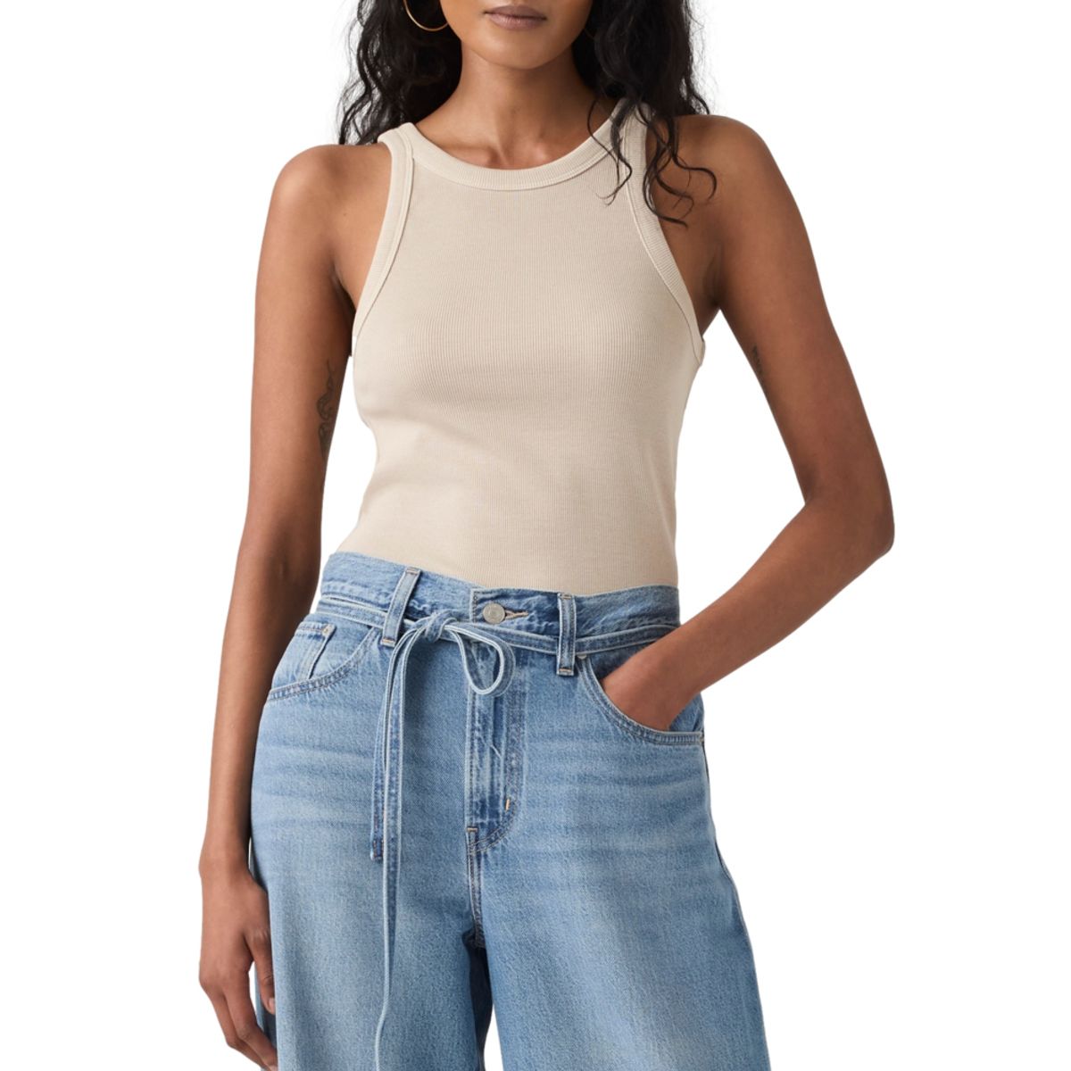 LEVIS - Polera Mujer Essential Racer Tank Gris Levis