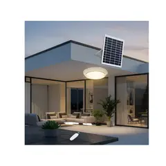 IRM - Lampara Plafon Solar Techo 300w Blanco Frio Sensor Movimiento Control Remoto Exterior FIGOIMPORT