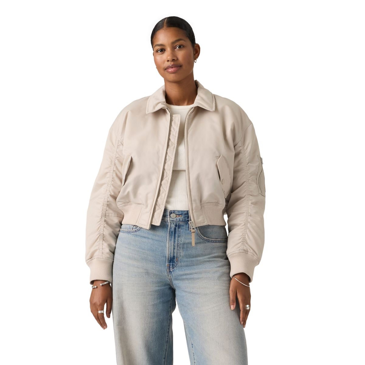 LEVIS - Chaqueta Mujer Bowie Crop Bomber Gris Levis