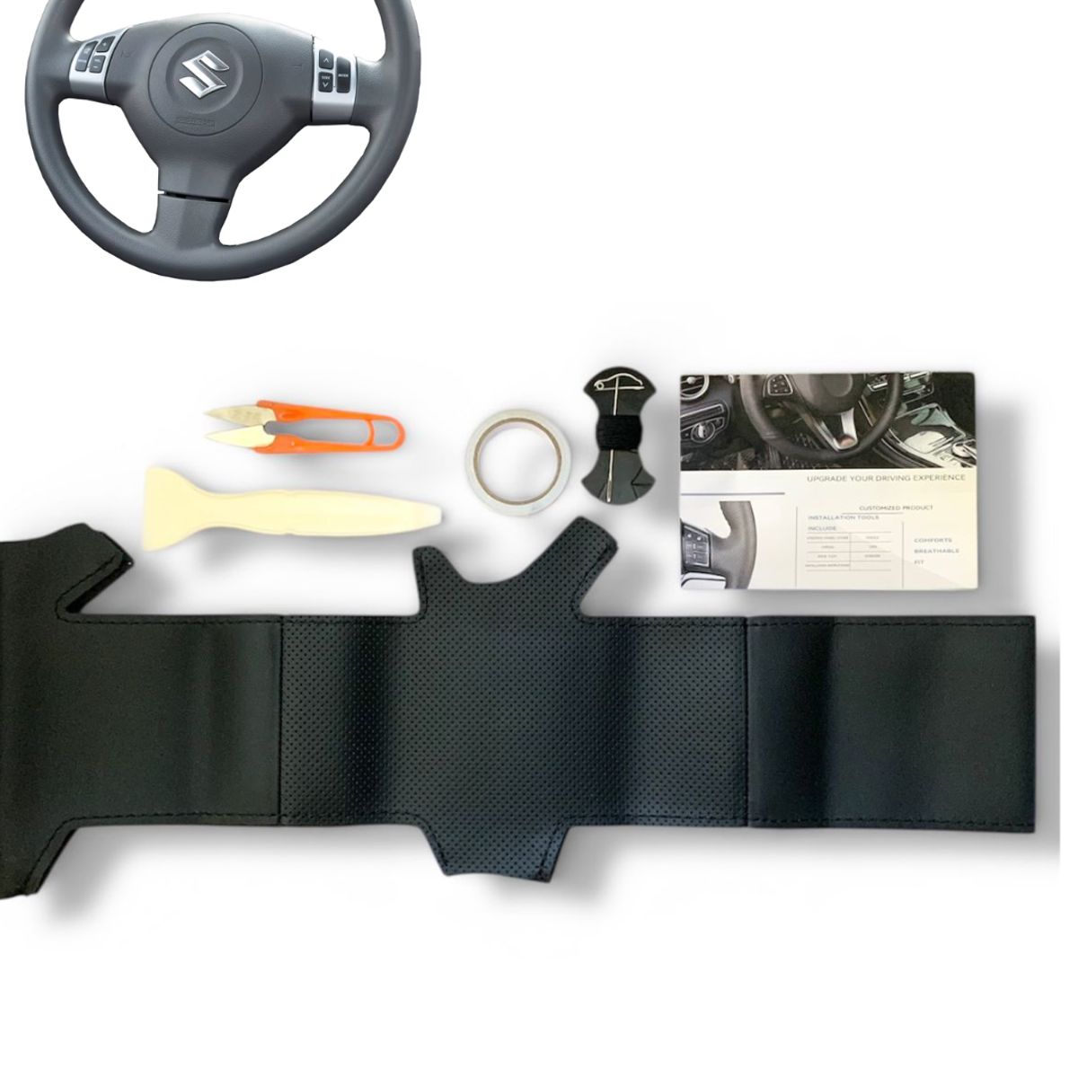 GENERICO - Funda Forro Cubre Volante Compatible Con Suzuki