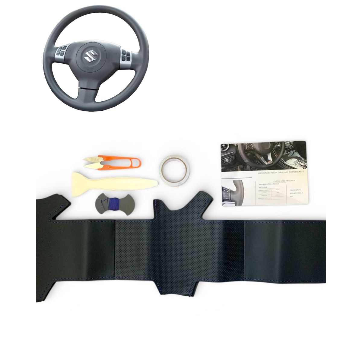 GENERICO - Funda Forro Cubre Volante Compatible Con Suzuki