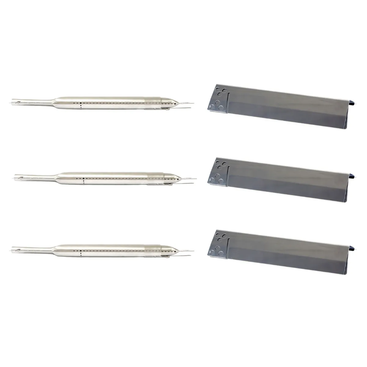 GENERICO - Kit Repuestos 3 Quemador Tubular + 3 Difusor de Llama Universal Ajustable Parrillas a Gas