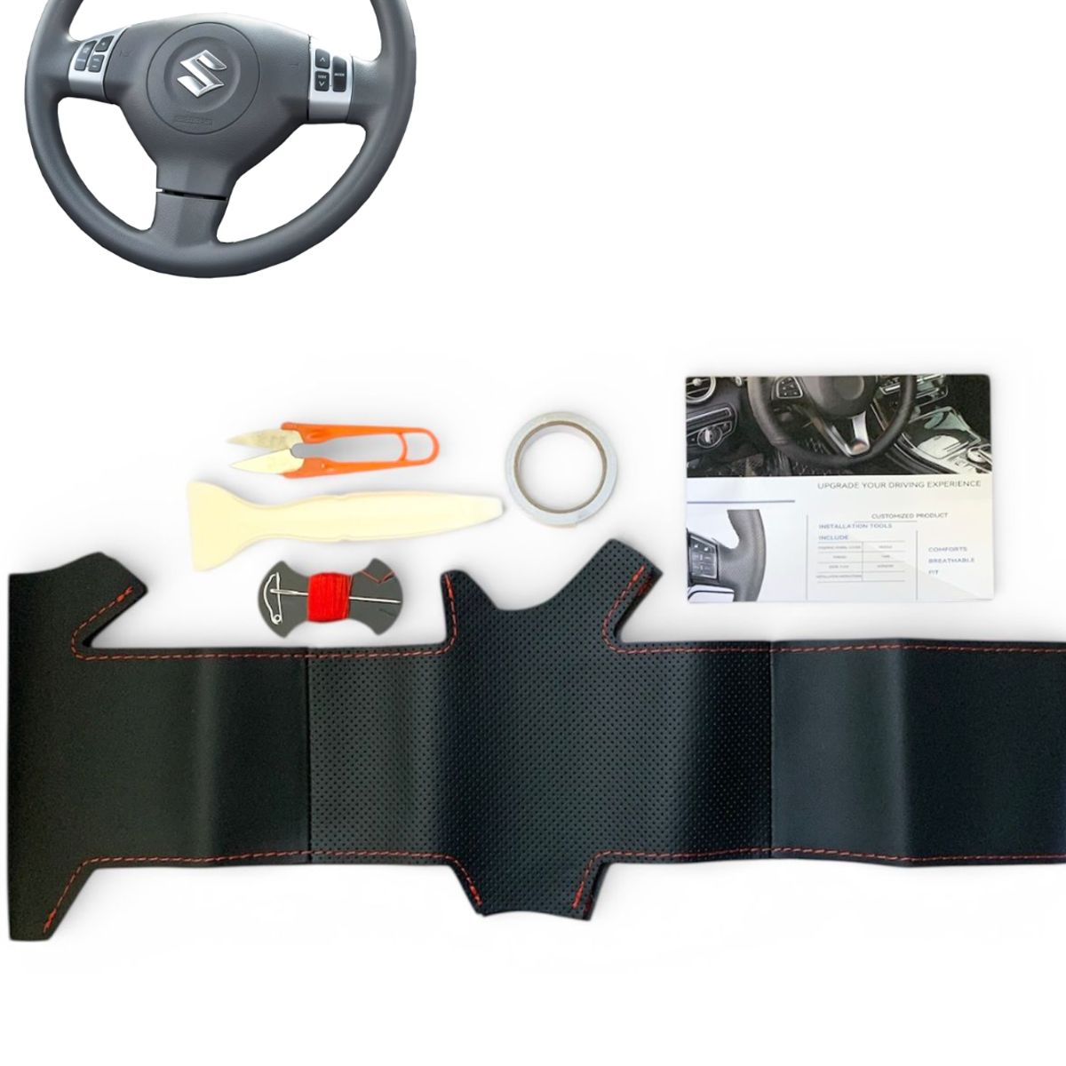 GENERICO - Funda Forro Cubre Volante Compatible Con Suzuki