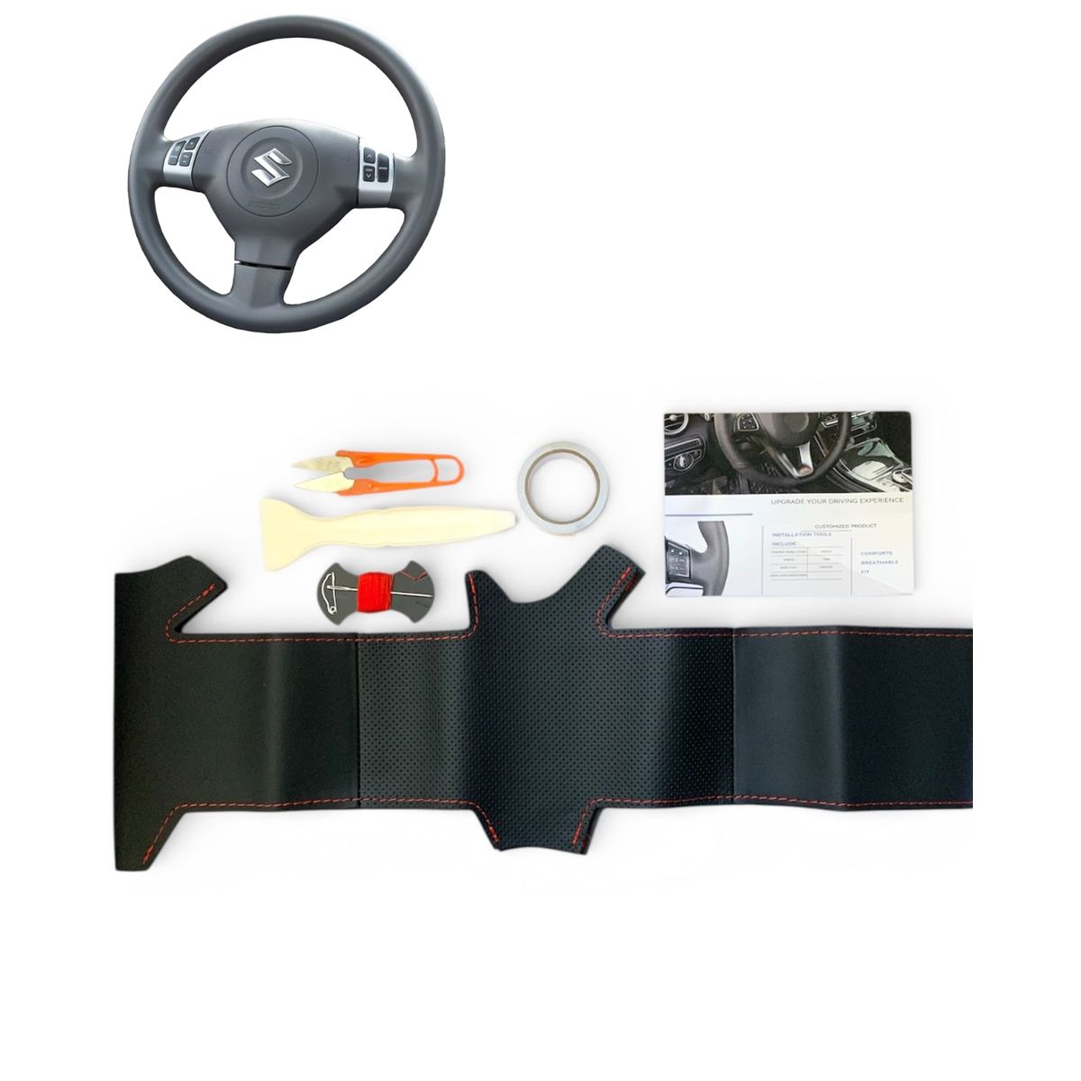 GENERICO - Funda Forro Cubre Volante Compatible Con Suzuki