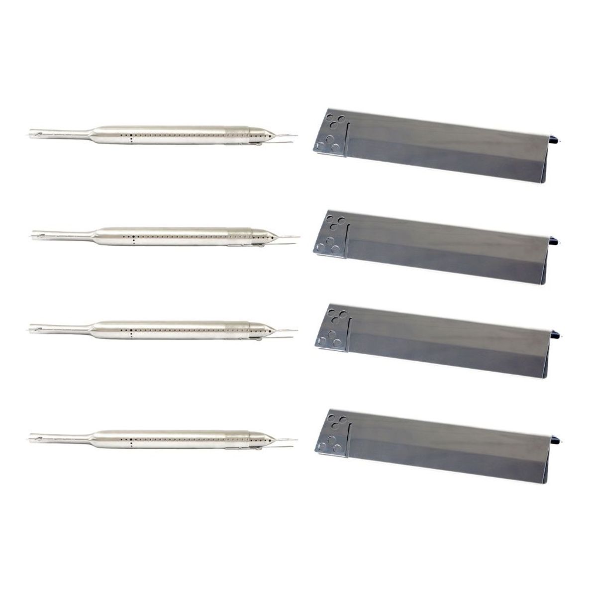 GENERICO - Kit Repuestos 4 Quemador Tubular + 4 Difusor de Llama Universal Ajustable Parrillas a Gas