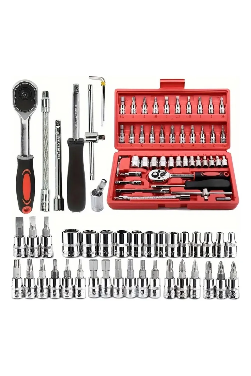 Herramientas 46 Piezas Kit De Dados Chicharra Dados Atornillador