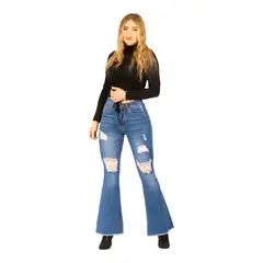 HERIEL - Jeans Flare Push Up Acampanado Levanta Cola Destroyer