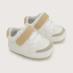 OPALINE - Zapatilla Con Velcro Bebé Niño Blanca