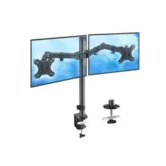 GENERICO - Brazo Soporte Monitor Base Para Monitor Dobl Alzador Monitor Color Negro