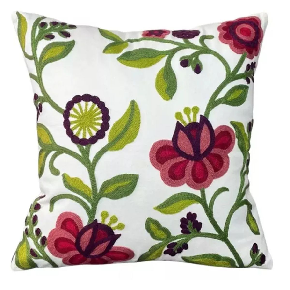 DECORACION CREATIVA - 1 Funda Bordado  Floral