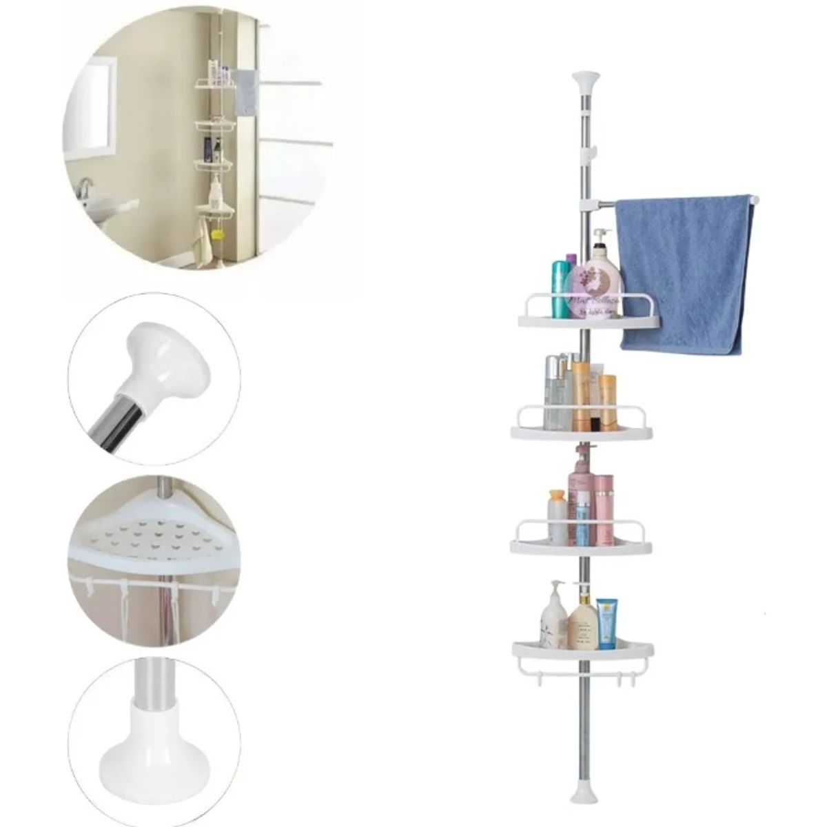 GENERICO - Organizador Retráctil de Ducha  Soporte Ajustable para Baño