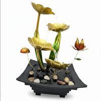 Fuente De Agua Mesa Cascada Circulante Flor Pequeña Decoracion