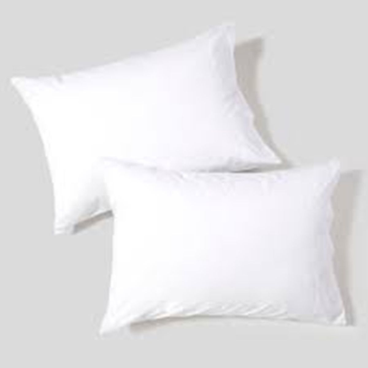 GENERICO - SET de 2 fundas de almohada 48x74cm ALGODON Y TENCEL BLANCAS