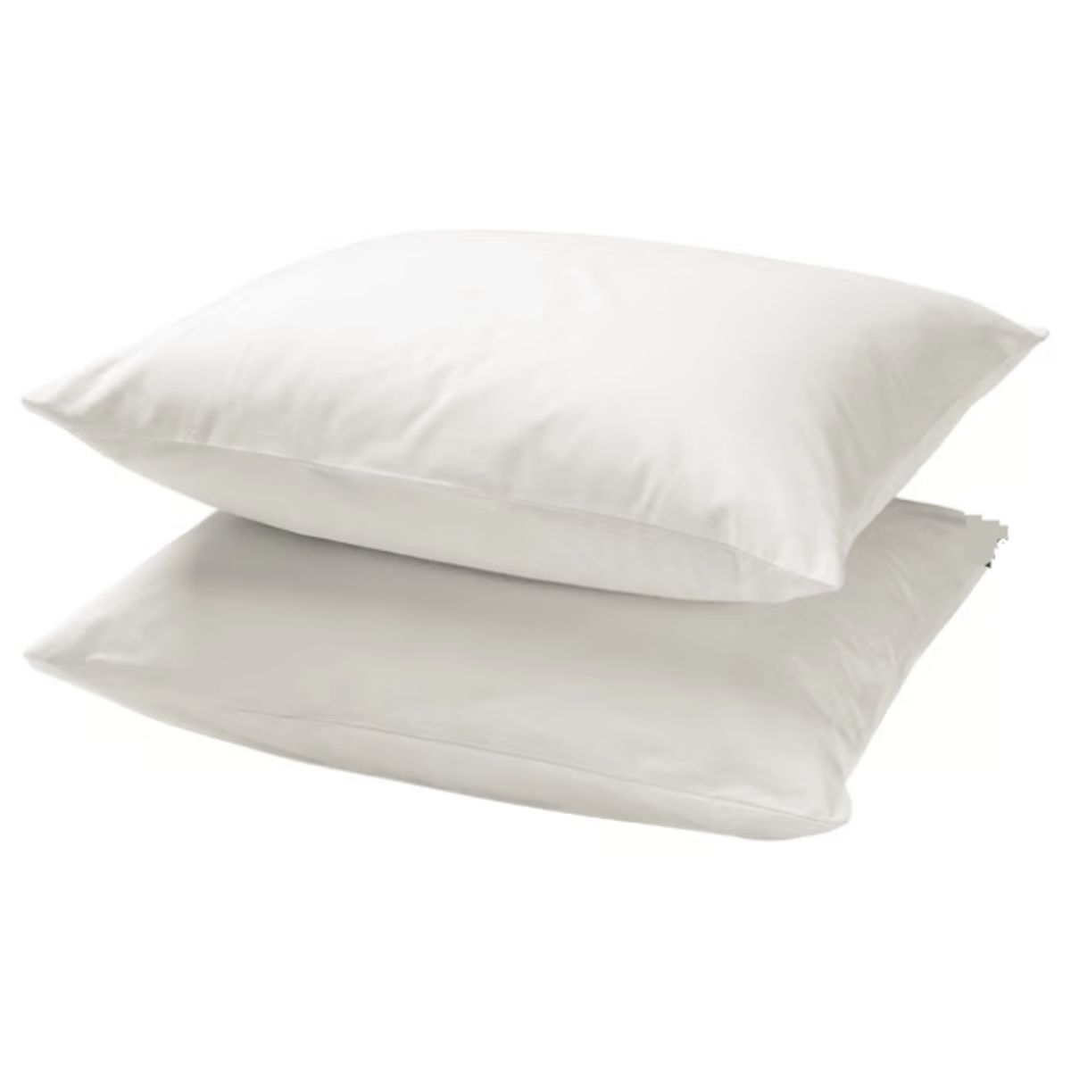 GENERICO - SET de 2 fundas de almohada 48x74cm ALGODON Y TENCEL BLANCAS