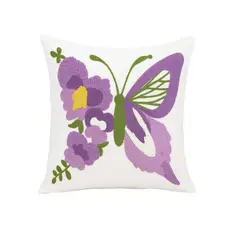 DECORACION CREATIVA - 1 Funda Bordado Mariposa Lila