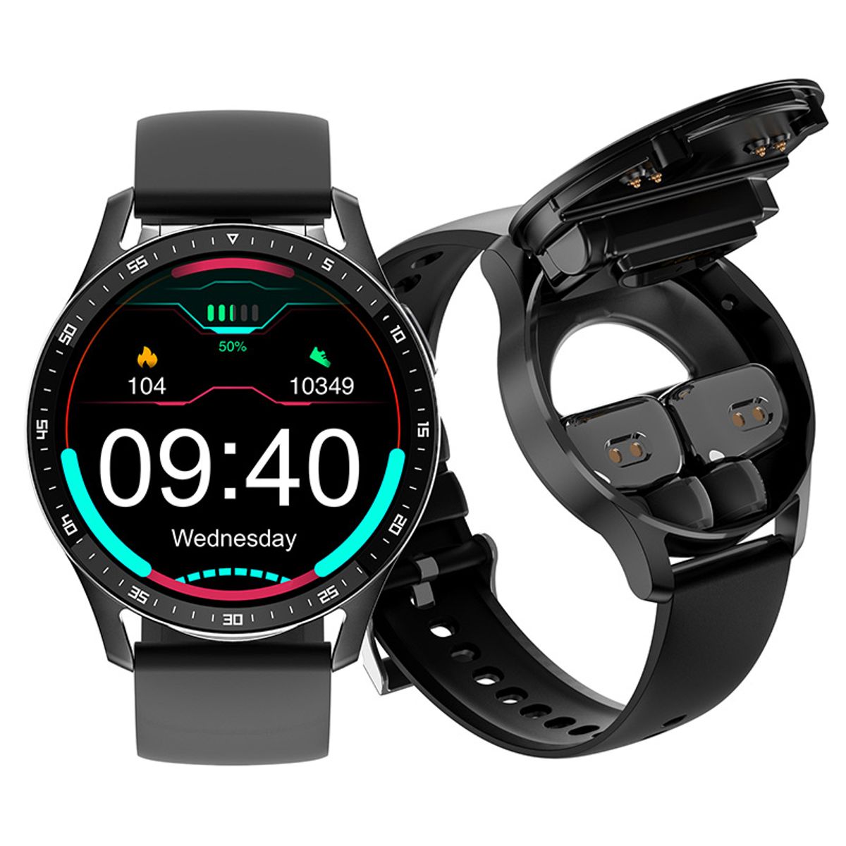 BRO TOUMI - Smartwatch X7 Reloj inteligente + Audífonos TWS  2 en 1 Reloj - Negro