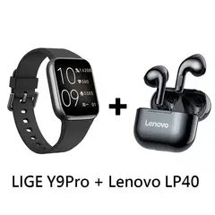 LENOVO - Audífonos Bluetooth LP40 y Smartwatch Y9Pro reloj inteligente