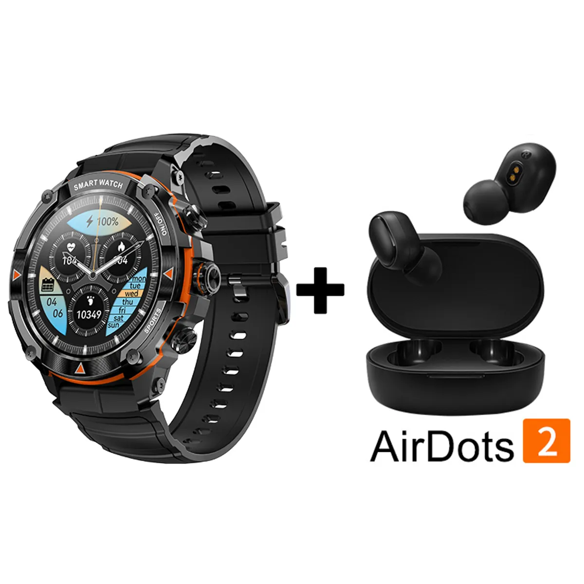 XIAOMI - Audífonos Bluetooth Redmi Airdots 2 y Smartwatch Y8 reloj inteligente