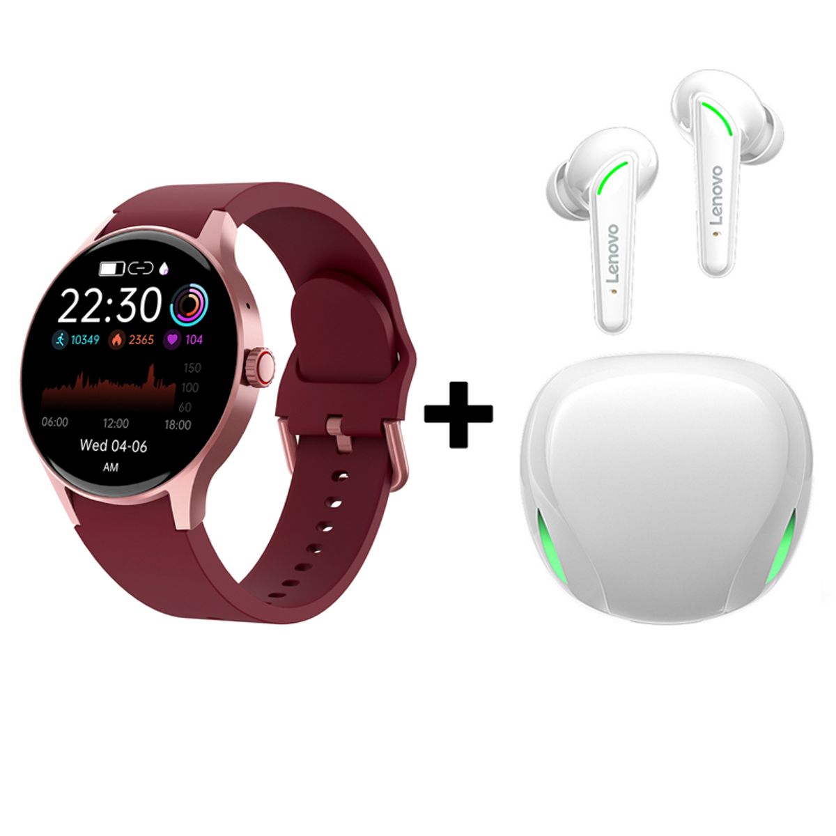 LENOVO - Audífonos Bluetooth Lenovo XT92 y Reloj Inteligente Smart Watch Y80