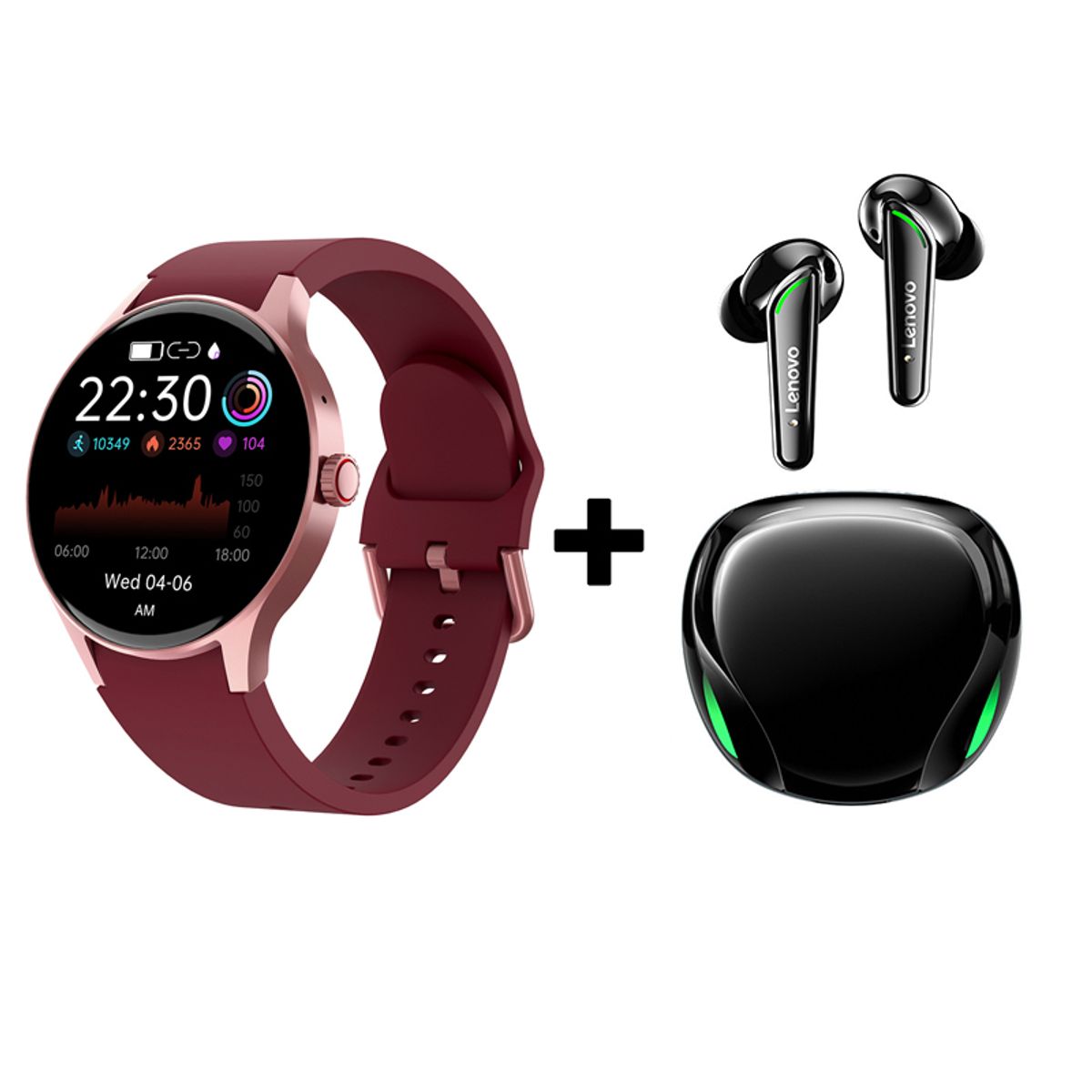 LENOVO - Audífonos Bluetooth Lenovo XT92 y Reloj Inteligente Smart Watch Y80