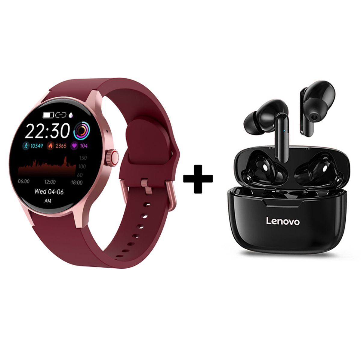 LENOVO - Audífonos Bluetooth Lenovo XT90 y Reloj Inteligente Smart Watch Y80