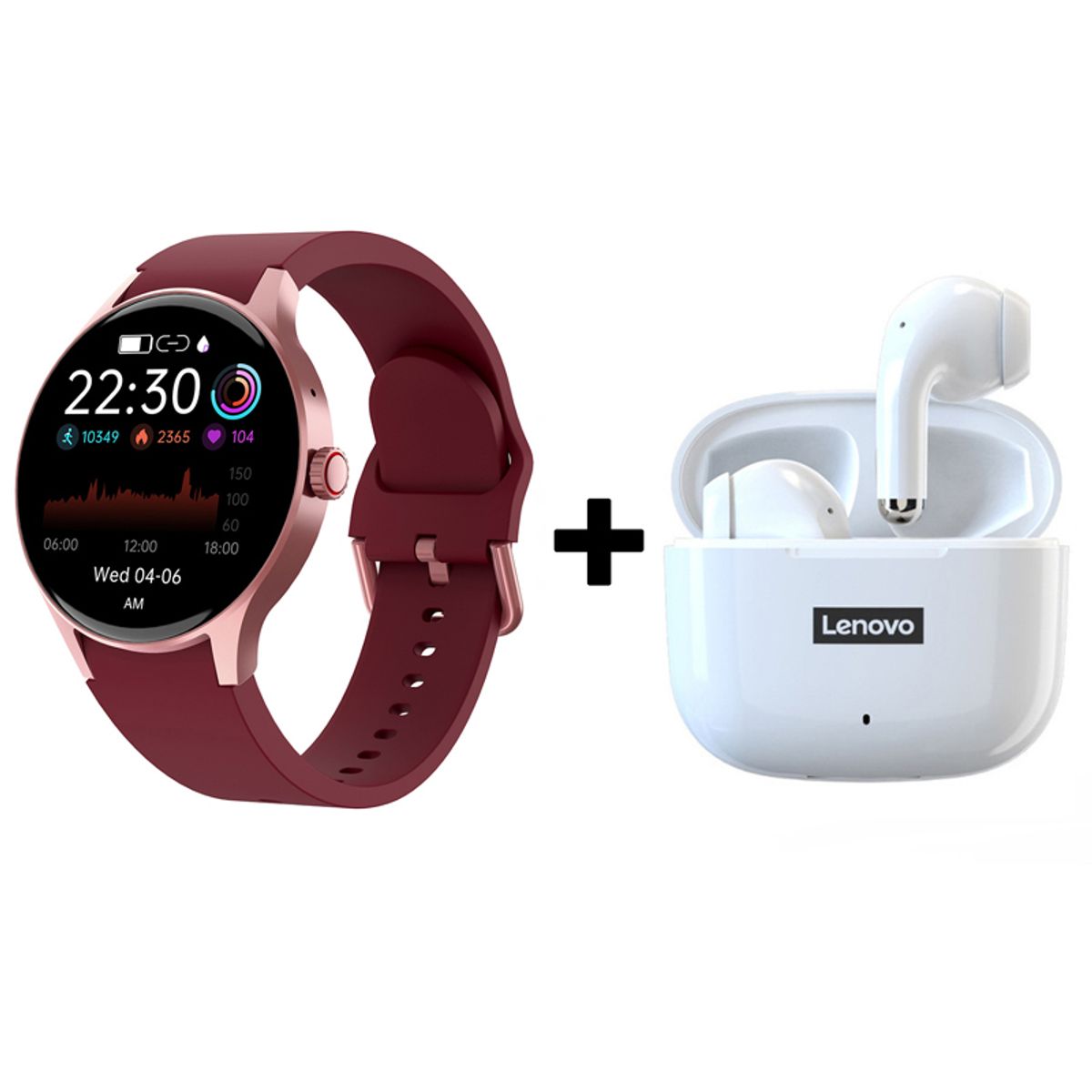 LENOVO - Audífonos Bluetooth Lenovo LP40 PRO y Reloj Inteligente Y80