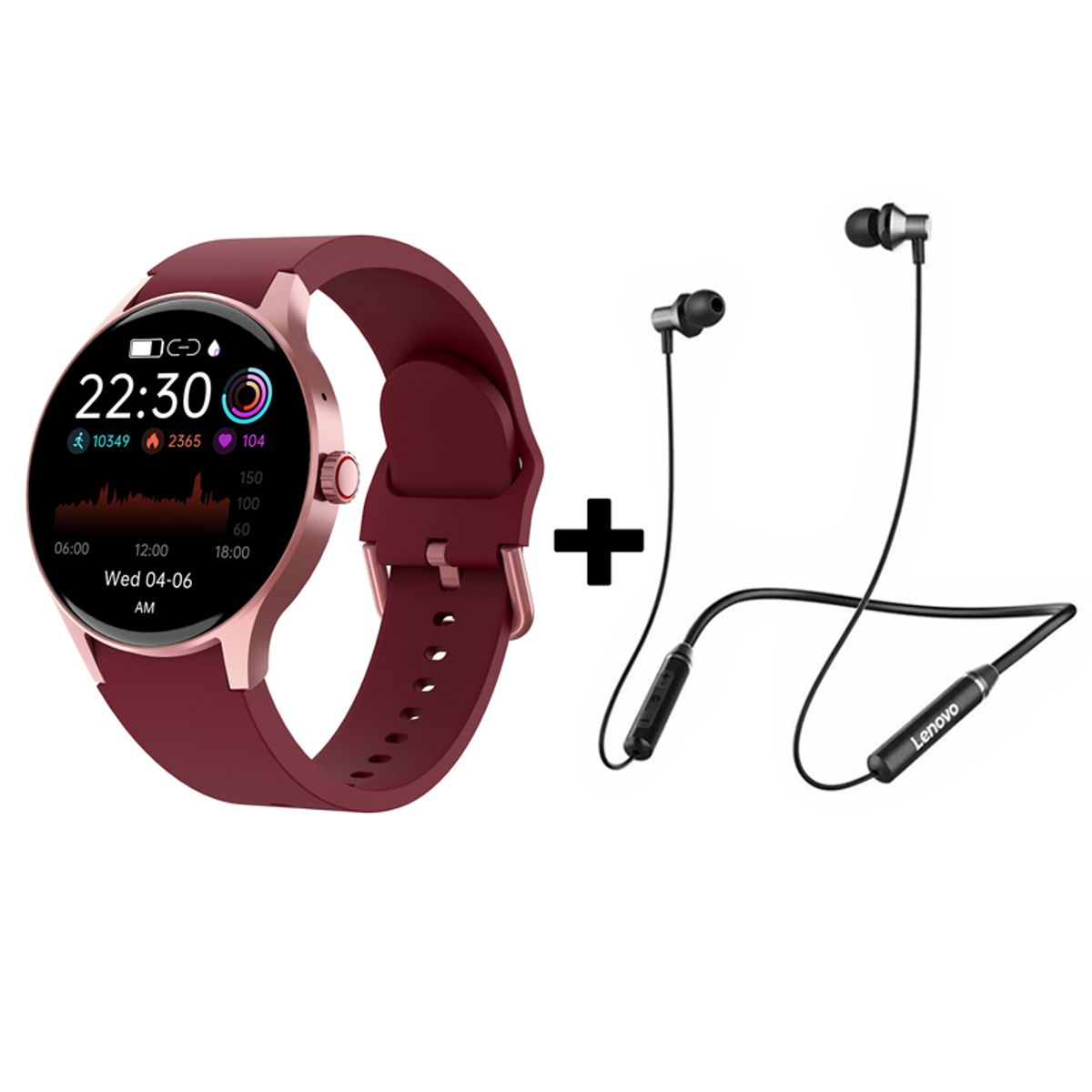 LENOVO - Audífonos Bluetooth Lenovo HE05 y Reloj Inteligente Smart Watch Y80