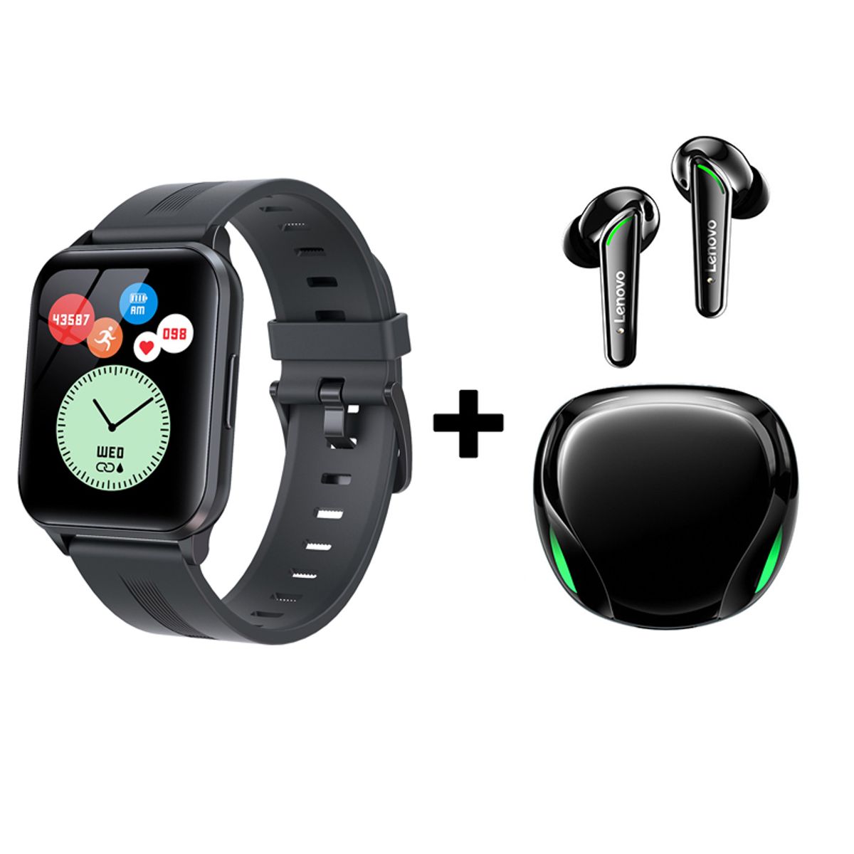 LENOVO - Audífonos Bluetooth Lenovo XT92 y Reloj Inteligente Smart Watch Y79