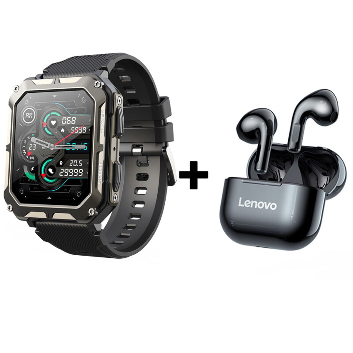 LENOVO - Audífonos Bluetooth Lenovo LP40 y Reloj Inteligente C20 PRO